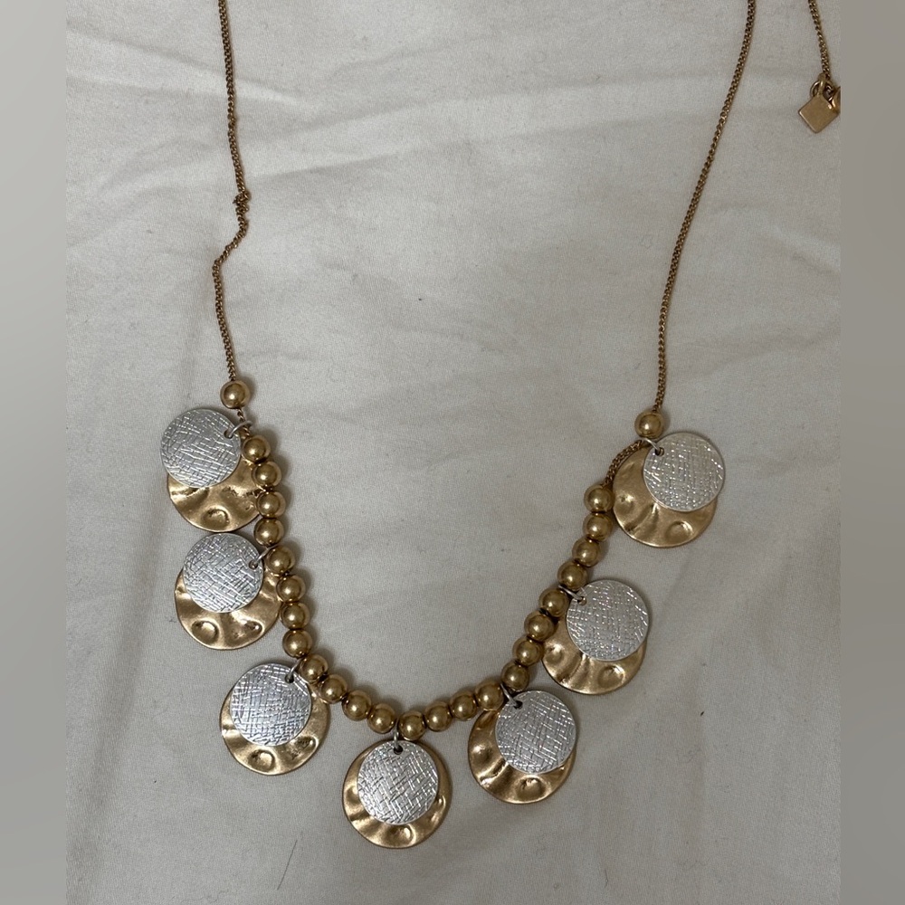 NWT BANANA REPUBLIC Gold and Silver Tone Pendants Adjustable Length Necklace